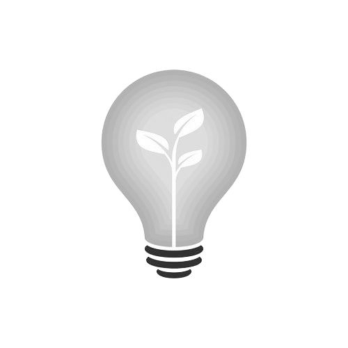 Icono bombilla con un una planta en su interior